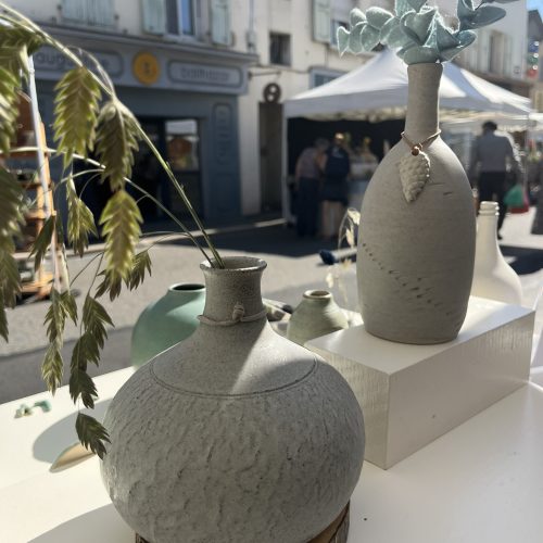 bouteilles en grès, émail de cendres